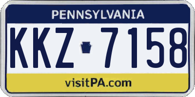 PA license plate KKZ7158