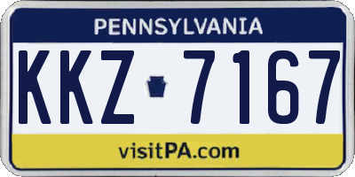 PA license plate KKZ7167