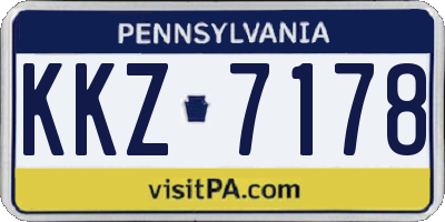 PA license plate KKZ7178