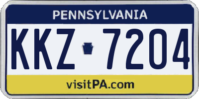PA license plate KKZ7204