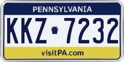 PA license plate KKZ7232