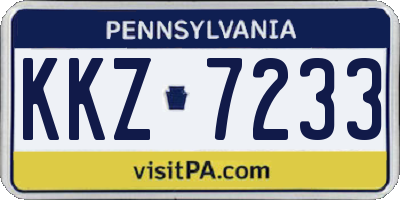 PA license plate KKZ7233