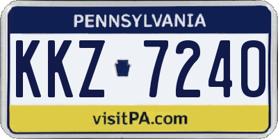 PA license plate KKZ7240