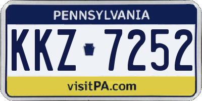 PA license plate KKZ7252