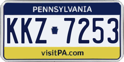 PA license plate KKZ7253