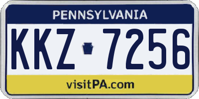 PA license plate KKZ7256