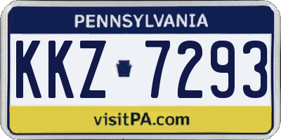 PA license plate KKZ7293