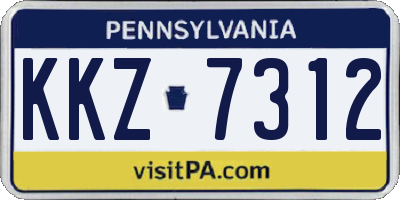 PA license plate KKZ7312
