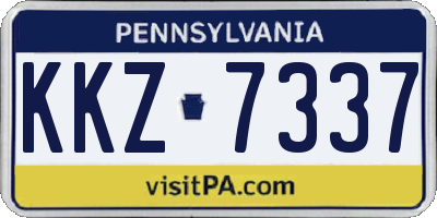 PA license plate KKZ7337
