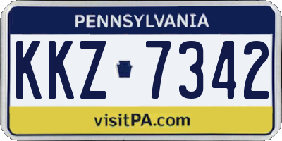 PA license plate KKZ7342