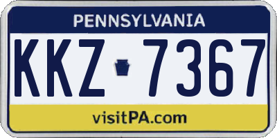PA license plate KKZ7367