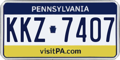 PA license plate KKZ7407