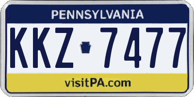 PA license plate KKZ7477