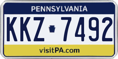 PA license plate KKZ7492