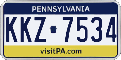PA license plate KKZ7534