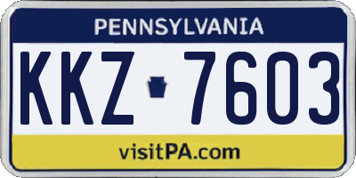 PA license plate KKZ7603