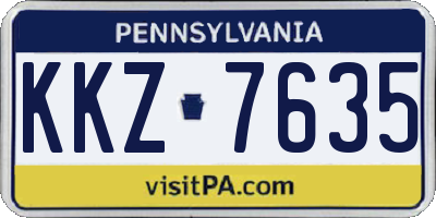 PA license plate KKZ7635