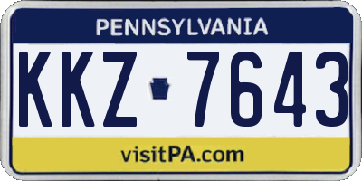 PA license plate KKZ7643