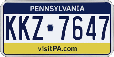 PA license plate KKZ7647
