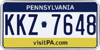 PA license plate KKZ7648