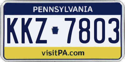 PA license plate KKZ7803