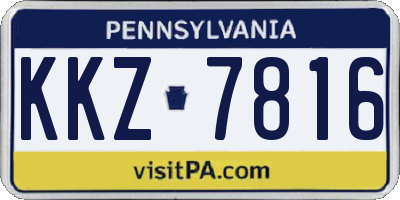 PA license plate KKZ7816