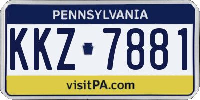 PA license plate KKZ7881