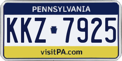 PA license plate KKZ7925
