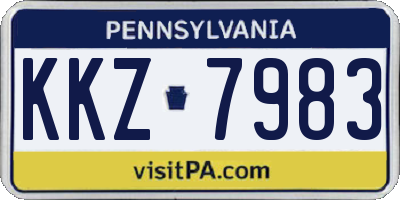 PA license plate KKZ7983