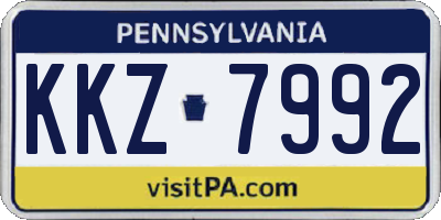 PA license plate KKZ7992