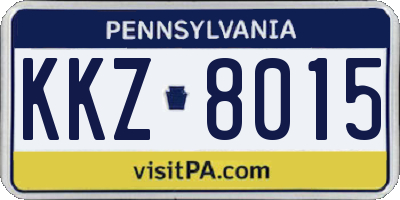 PA license plate KKZ8015