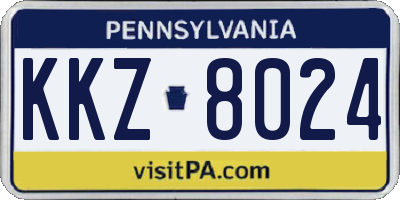 PA license plate KKZ8024