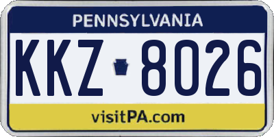 PA license plate KKZ8026