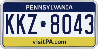 PA license plate KKZ8043