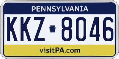 PA license plate KKZ8046