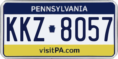 PA license plate KKZ8057