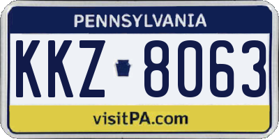 PA license plate KKZ8063