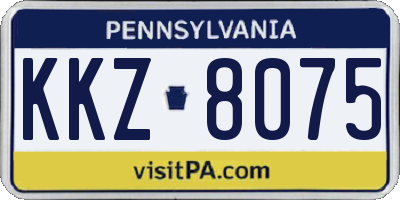 PA license plate KKZ8075