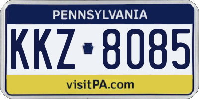 PA license plate KKZ8085