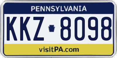 PA license plate KKZ8098