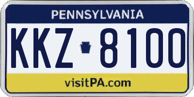 PA license plate KKZ8100