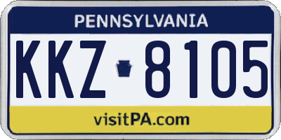 PA license plate KKZ8105
