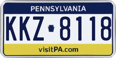 PA license plate KKZ8118