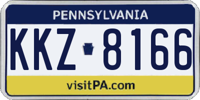 PA license plate KKZ8166