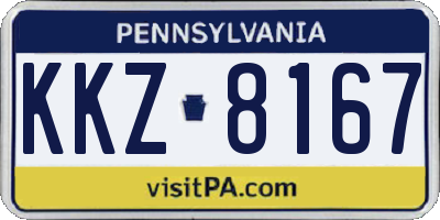 PA license plate KKZ8167
