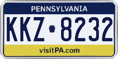PA license plate KKZ8232