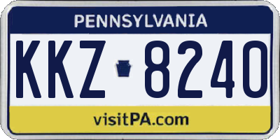 PA license plate KKZ8240