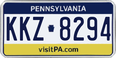 PA license plate KKZ8294