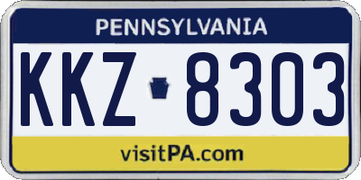 PA license plate KKZ8303