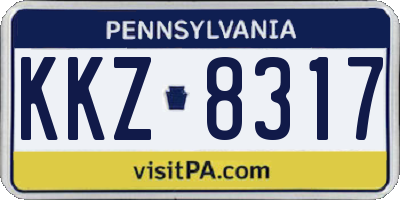 PA license plate KKZ8317